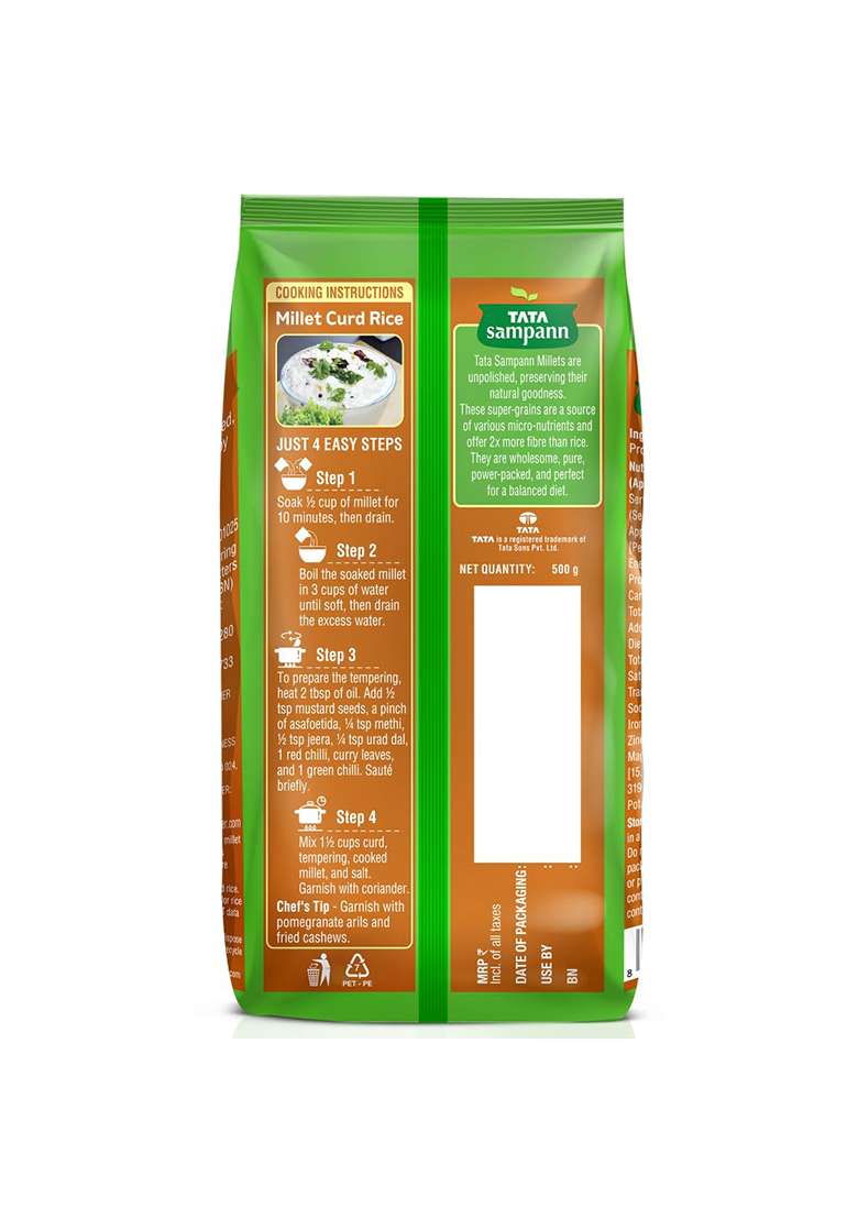 Tata Sampann Unpolished Proso Millet, 500 G - Indya