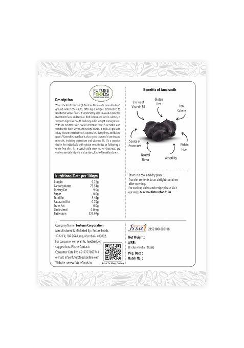 Future Foods Premium Organic Water Chestnut Flour 450G | Nutrient-Rich | Gluten-Free & Low Carb | Ideal For Baking & Cooking | Supports Digestion | Naturally Sweet & Versatile