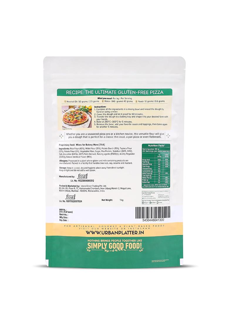 Urban Platter Gluten-Free Pizza Flour, 1Kg [Professional Grade | Made With Rice, Millets & Tapioca | Soft, Stretchy Dough For Crispy & Chewy Crust]