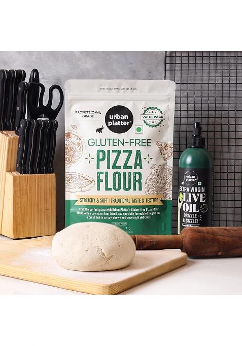 Urban Platter Gluten-Free Pizza Flour, 1Kg [Professional Grade | Made With Rice, Millets & Tapioca | Soft, Stretchy Dough For Crispy & Chewy Crust]
