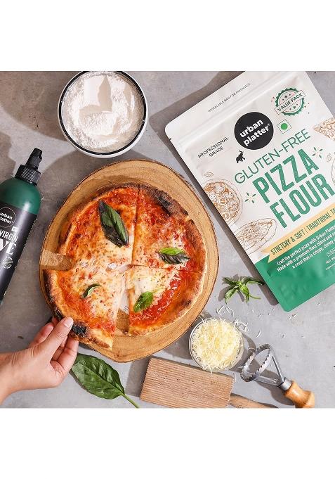 Urban Platter Gluten-Free Pizza Flour, 1Kg [Professional Grade | Made With Rice, Millets & Tapioca | Soft, Stretchy Dough For Crispy & Chewy Crust]