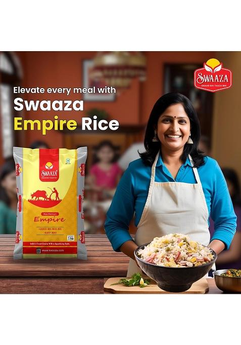 Swaaza Empire Basmati Rice 1 Kg – Premium Aged, Long Grain Basmati Rice, Elegant Long Grains, 7.80-7.90Mm Size, Mild Aroma – Versatile For Everyday Dishes And Perfect Biryani