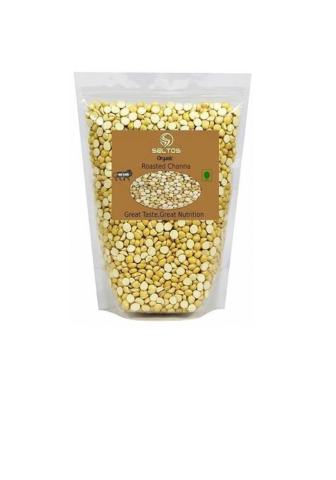 Seltos Organic Roasted Chana Dal | Roasted Bengal Gram Split Fresh | Bhuna Chana | Putnalu Pappu | Pottukadalai | 900G