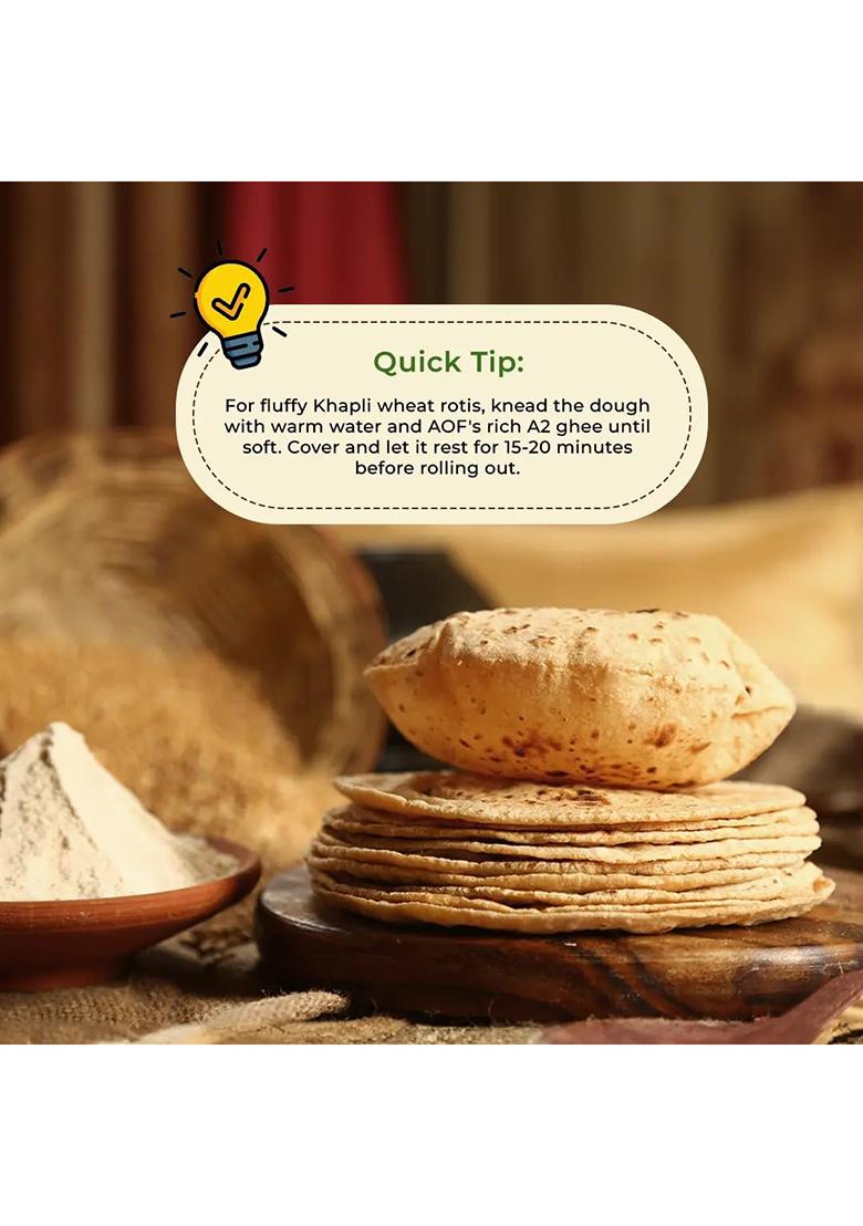 Asmita Organic Farms Khapli Wheat Flour 1Kg | Low Gi Emmer Wheat Atta | 100% Natural, High Fiber, Protein-Rich | Stoneground, Freshly Milled, Preservative-Free | Easy To Digest | Pack Of 1