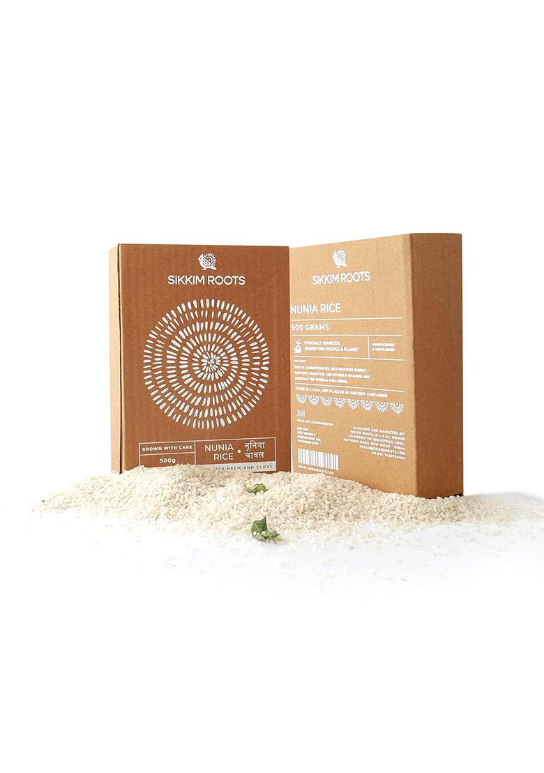 Sikkim Roots Organic Nunia Rice 500G | Chemical-Free, High-Fiber & Aromatic Rice | Gluten-Free & Naturally Grown Pack Of 1 - Indya