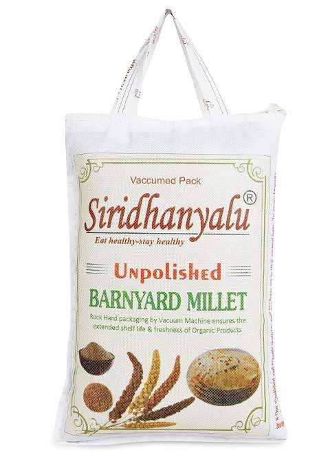 Siridhanyalu Unpolished And Organic Barnyard Millets 920Gm Pack, Gross Wt 1000Gm) Organically Grown From Karnataka New Tech Rock-Hard Vacuumed Pack