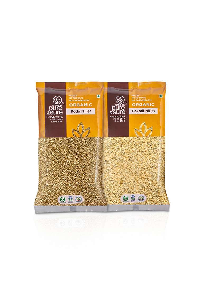 Pure & Sure Combo Pack Of Organic Kodo Millet-500Gms + Organic Foxtail Millet-500Gms - Indya
