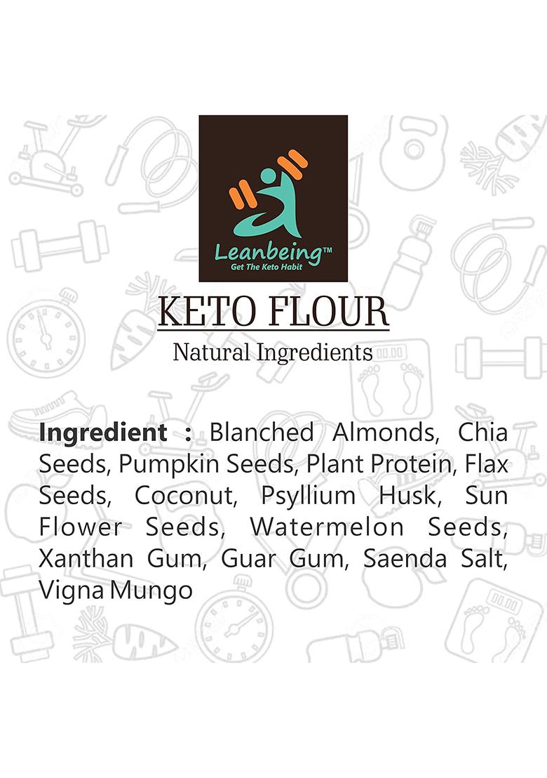 Leanbeing Keto Flour (500G) | Best Low Carb Flour | 1Gm Net Carb Per Chapati | Gluten Free | No Additives | Low Gi Non Gmo
