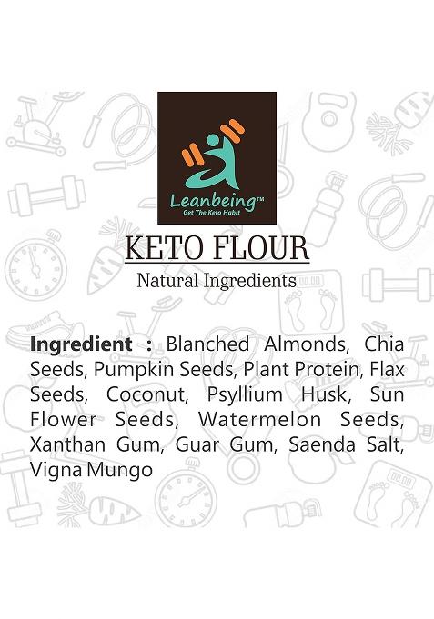 Leanbeing Keto Flour (500G) | Best Low Carb Flour | 1Gm Net Carb Per Chapati | Gluten Free | No Additives | Low Gi Non Gmo