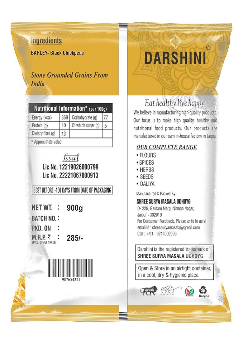 Darshini Jau-Chana Atta (Barley- Black Chickpeas Flour) , 900 Grams (Pack Of 1)