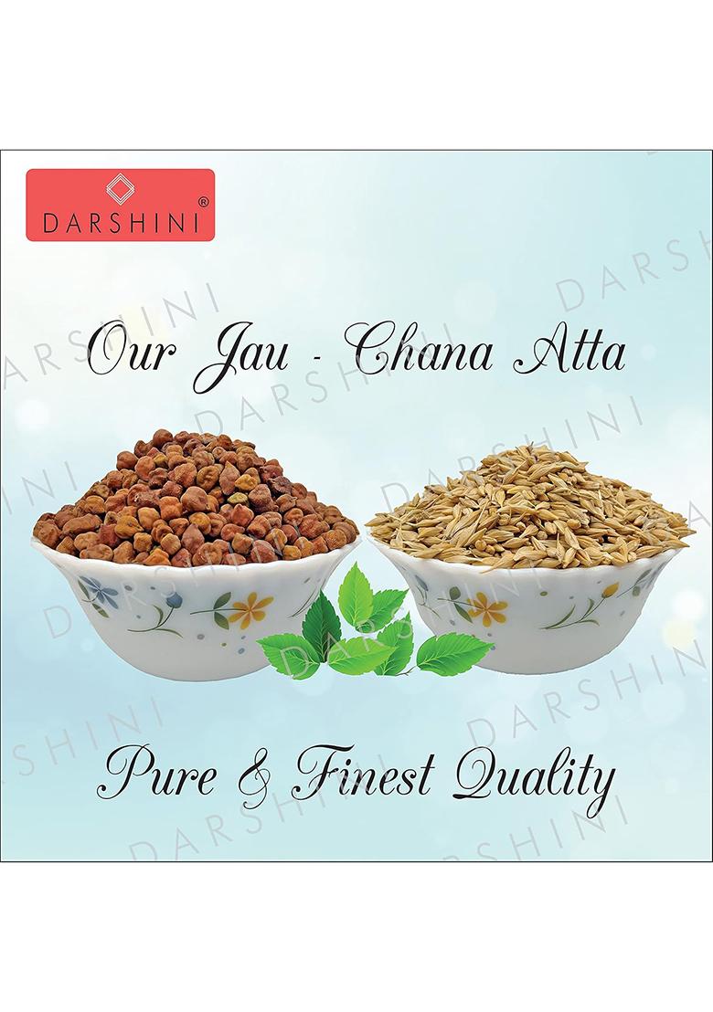 Darshini Jau-Chana Atta (Barley- Black Chickpeas Flour) , 900 Grams (Pack Of 1)