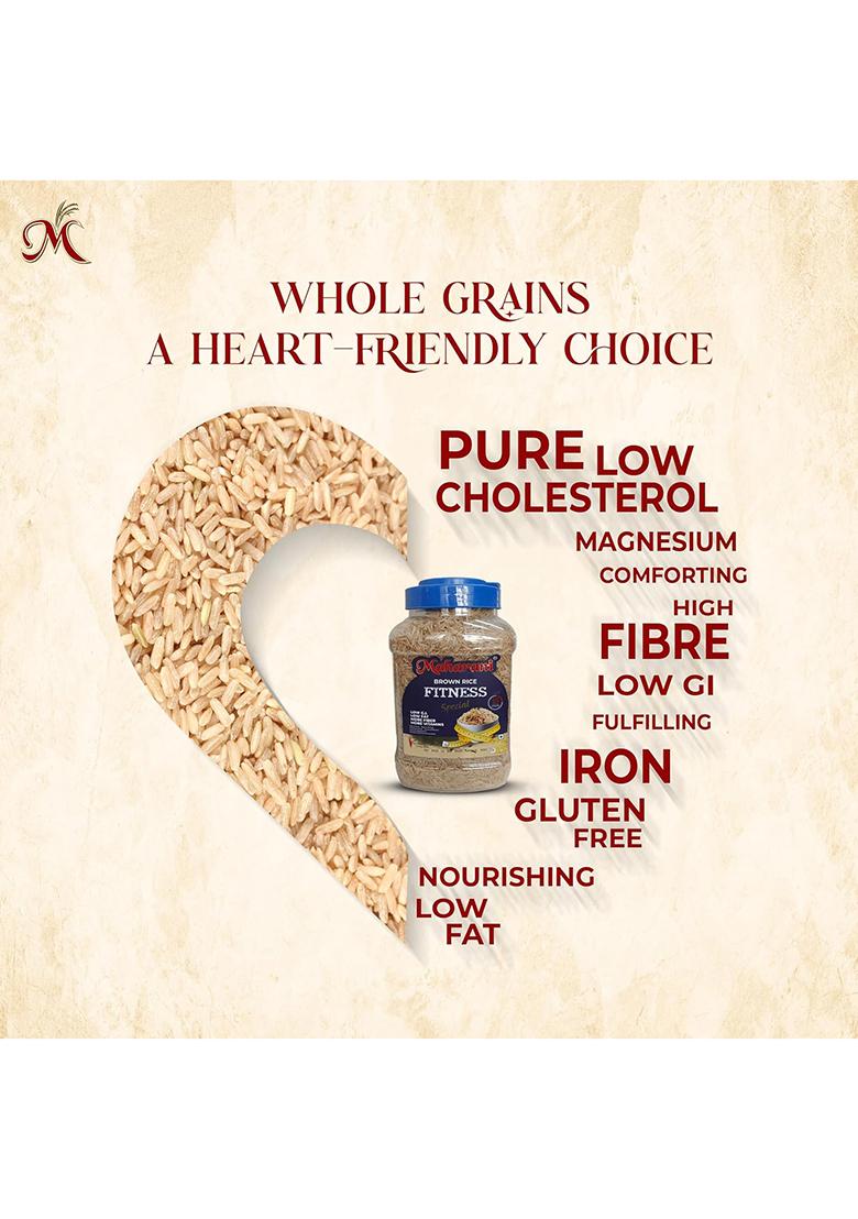 Maharani Brown Basmati Rice 2Kg (Pack Of 2, 1Kg Each) | Fitness Special (Full Grain) | High Fiber | Aromatic Whole Grain Rice | Naturally Low Gi | Perfect For Daily Fitness Meals
