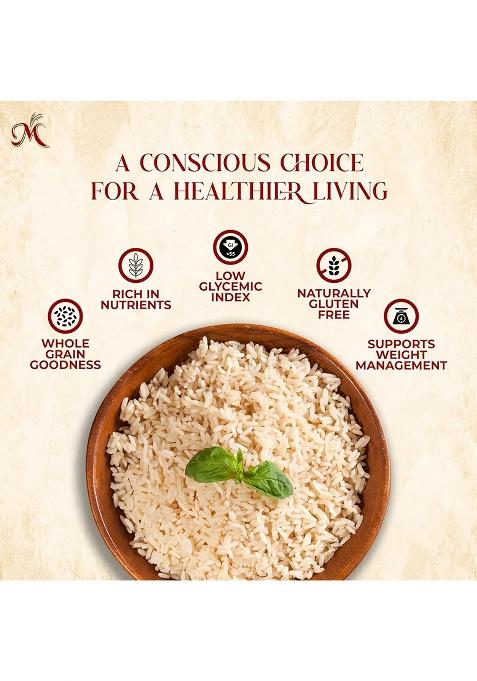 Maharani Brown Basmati Rice 2Kg (Pack Of 2, 1Kg Each) | Fitness Special (Full Grain) | High Fiber | Aromatic Whole Grain Rice | Naturally Low Gi | Perfect For Daily Fitness Meals