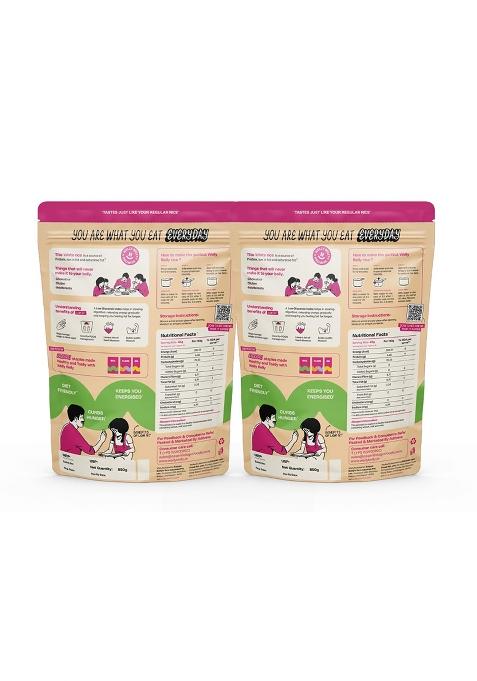 Welly Belly Low Gi Rice | 50% Lower Glycemic Index | Clinically Tested | Diabetic & Pcos-Friendly | Great For Weight Management | Fluffy & Light Texture (Pack Of 2)
