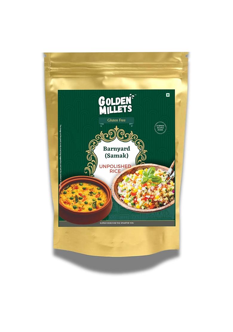 Golden Millets Unpolished Barnyard Millet 1 Kg Chemical Free Natural Samak Rice With High Fiber Protein, Nutrients & Vitamins Ideal For Fasting No Added Preservatives