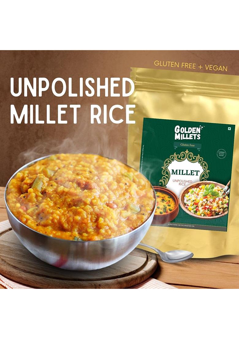 Golden Millets Unpolished Barnyard Millet 1 Kg Chemical Free Natural Samak Rice With High Fiber Protein, Nutrients & Vitamins Ideal For Fasting No Added Preservatives