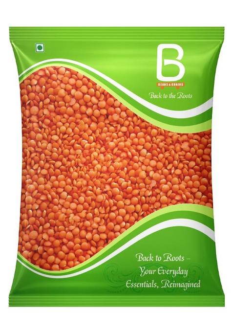 Beans & Grains Premium Masoor Dal | Unpolished Red Lentils | High Protein & Fiber | 100% Natural & Hygienically Packed