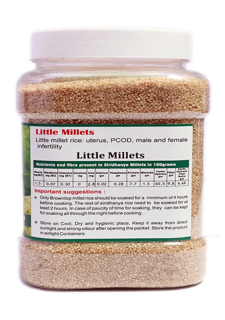 Hdc Siridhanya Unpolished And Organic Natural Grains Little Millets (900G Per Pack) Pack Of 1 From South India