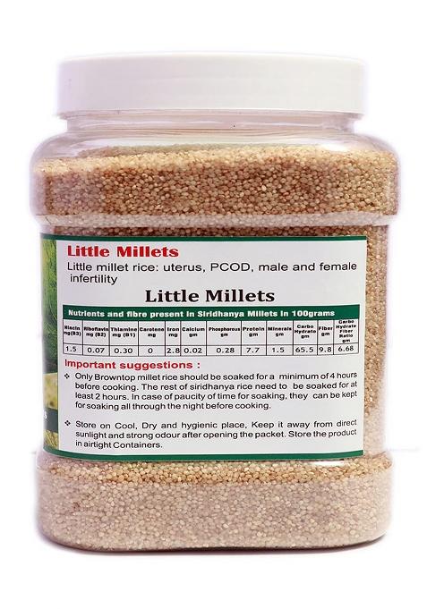 Hdc Siridhanya Unpolished And Organic Natural Grains Little Millets (900G Per Pack) Pack Of 1 From South India