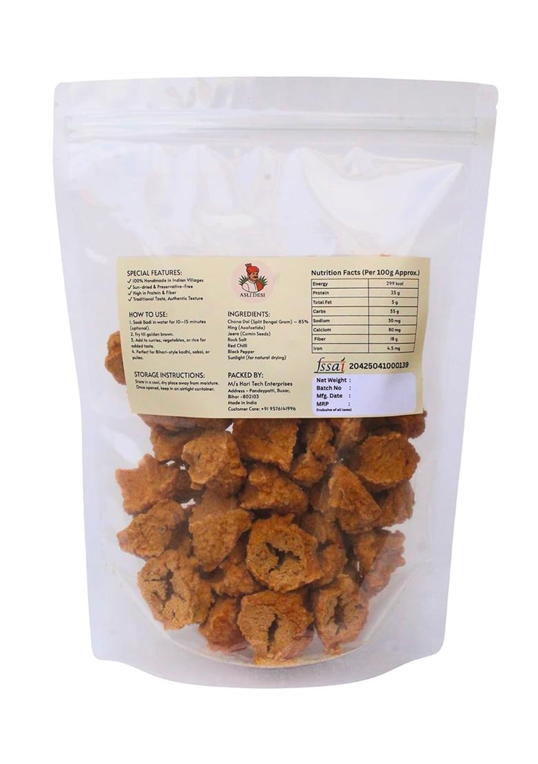 Asli Desi Bihari Chana Dal Badi 400G | Traditional Indian Lentil Nuggets | Homemade Style Sun-Dried Badi | Vegan Protein-Rich Vadi For Curry & Sabzi