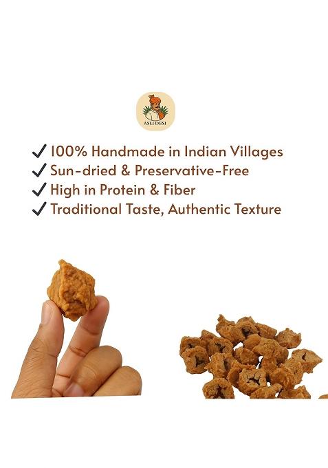 Asli Desi Bihari Chana Dal Badi 400G | Traditional Indian Lentil Nuggets | Homemade Style Sun-Dried Badi | Vegan Protein-Rich Vadi For Curry & Sabzi