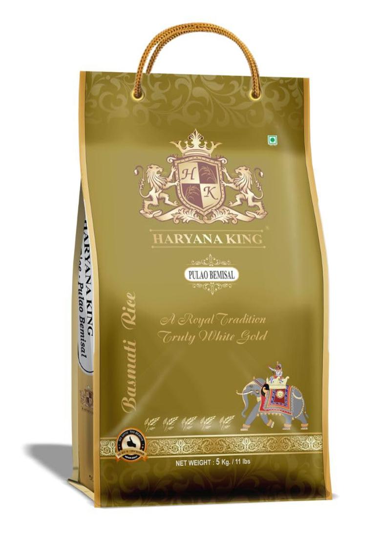 Haryana King Pulao Basmati Rice – 5Kg | Long Grain | Naturally Aromatic & Quick Cooking | Ideal For Veg & Peas Pulao, Fried Rice & Everyday Dishes | Non-Sticky