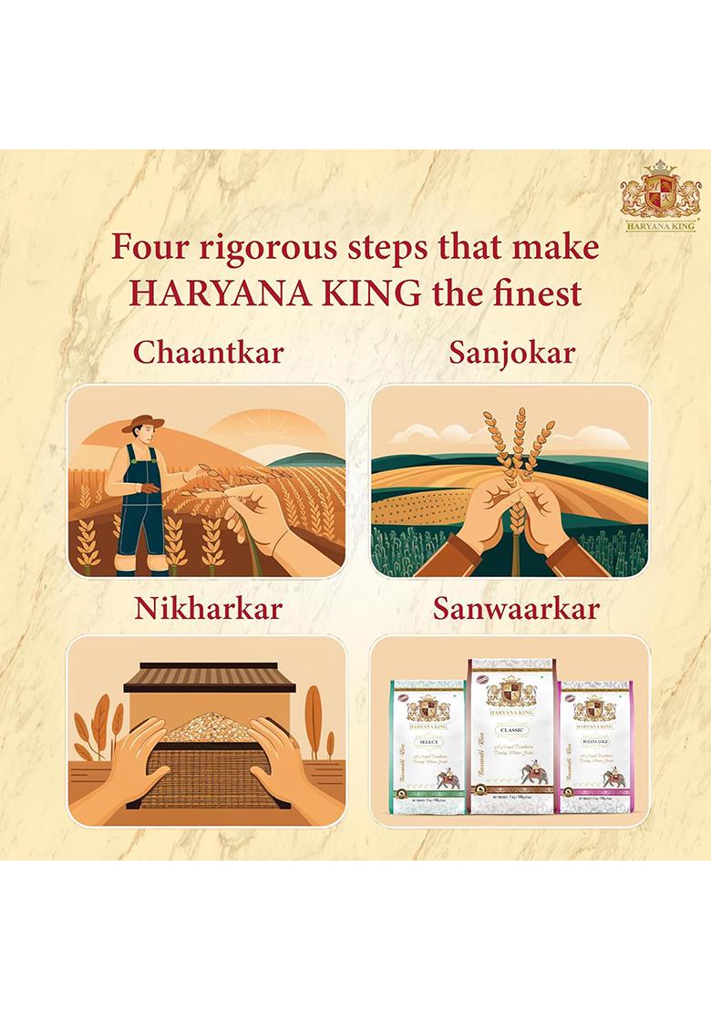 Haryana King Pulao Basmati Rice – 5Kg | Long Grain | Naturally Aromatic & Quick Cooking | Ideal For Veg & Peas Pulao, Fried Rice & Everyday Dishes | Non-Sticky