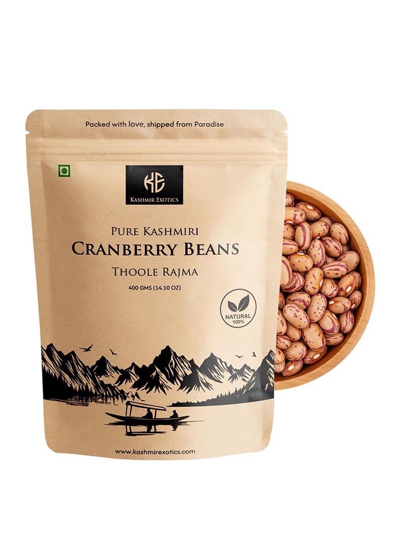 Kashmir Exotics Premium Kashmiri Cranberry Beans (Thoole Rajma) 400G – 100% Natural, High-Protein Whole Pulses – Rich In Fiber, Iron & Essential Nutrients – Healthy Superfood