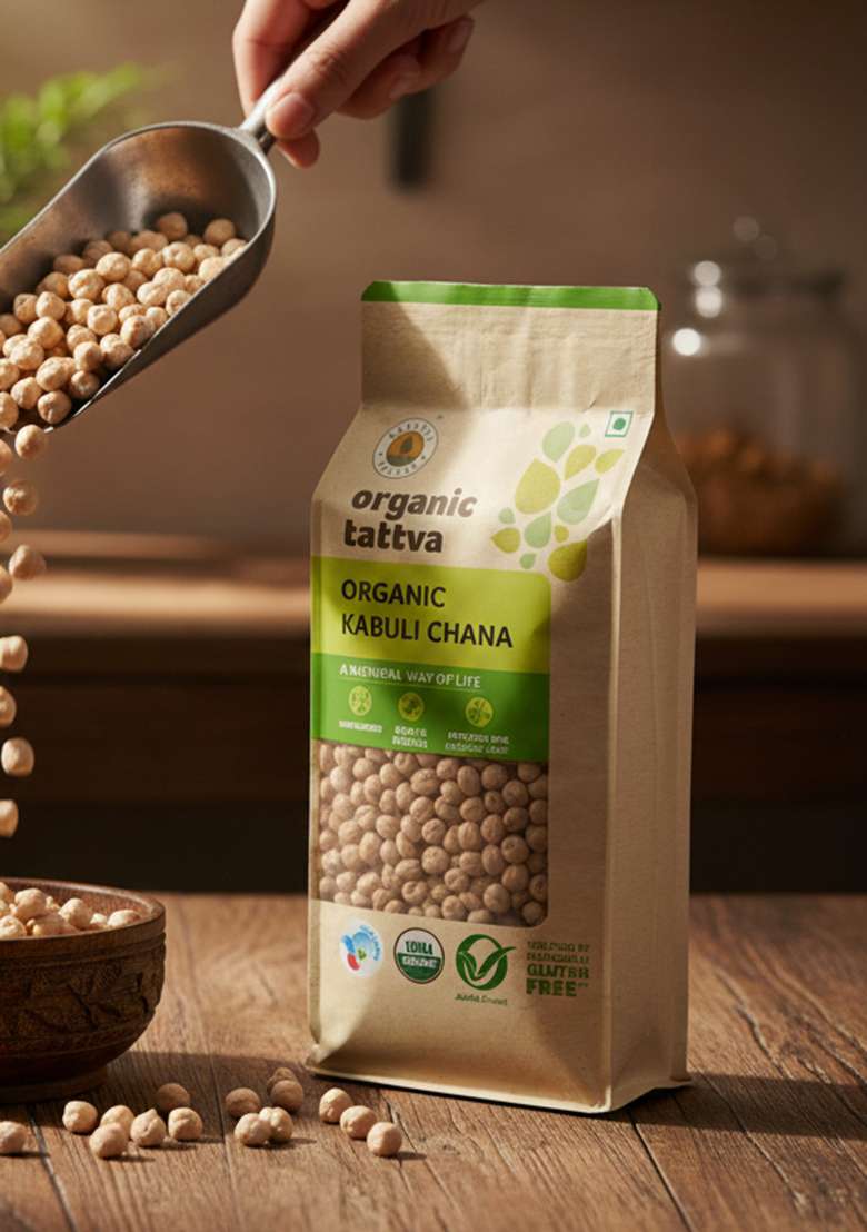 Organic Tattva Kabuli Chana 1Kg |Chole Chickpea White | Rich In Protein Naturally Gluten Free Unpolished Pesticide And Chemical Pack Of 1 - Indya