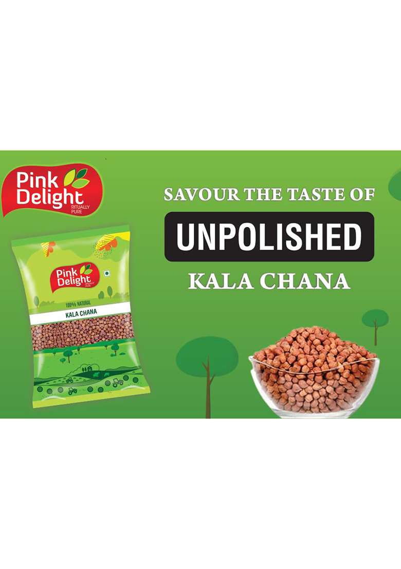 Pink Delight Premium Brown Chana | Kala Chana | 100% Dry And Unpolished | For Healthy Breakfast | 500 Gm Pack - Indya