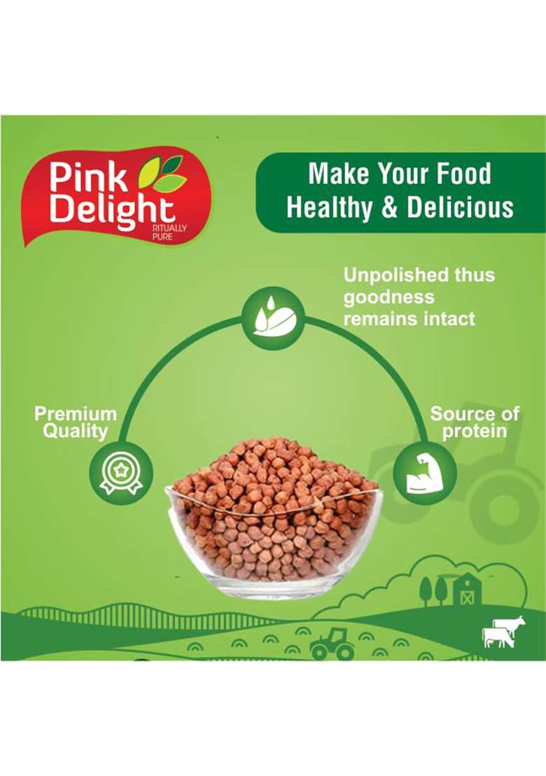 Pink Delight Premium Brown Chana | Kala Chana | 100% Dry And Unpolished | For Healthy Breakfast | 500 Gm Pack - Indya