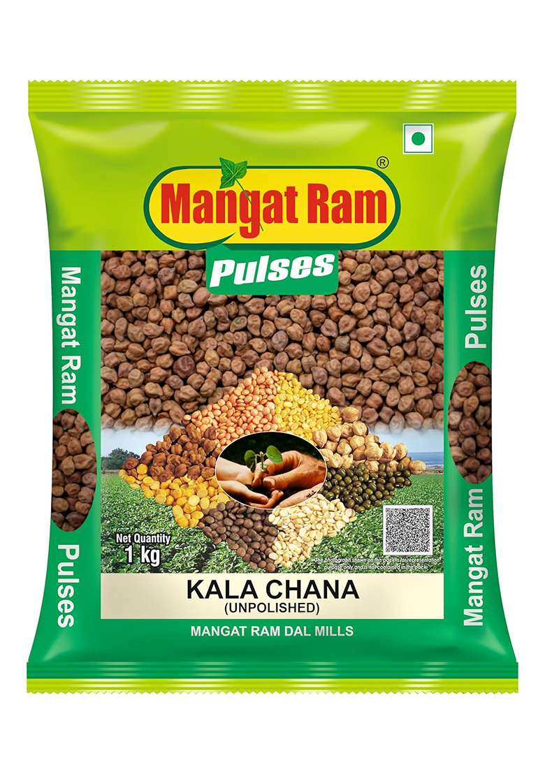 Mangat Ram Unpolished Kala Chana (1Kg) - Indya