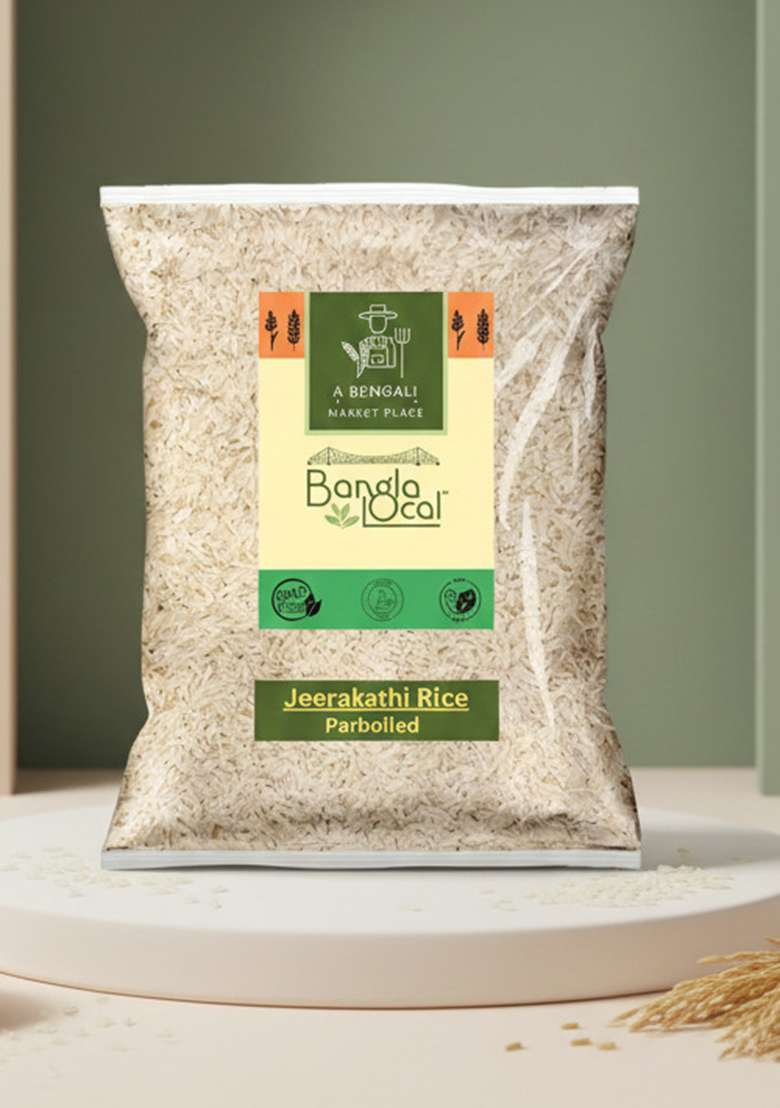 Jeerakathi Rice 1800G | Parboiled & Husking Rice | From West Bengal | 50% Less Carb | No Additives (1800 G) - Indya