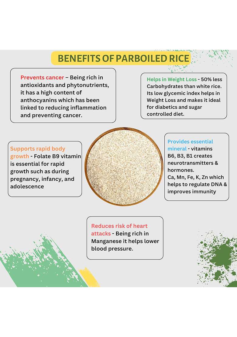 Jeerakathi Rice 1800G | Parboiled & Husking Rice | From West Bengal | 50% Less Carb | No Additives (1800 G) - Indya