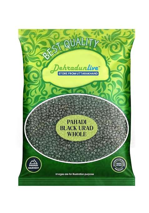 Dehradun Live - Pahadi Whole Urad Dal Sabut/Black Gram Whole/Uttarakhand Black Urad/Unpolished Healthy & Tasty 950 Gms