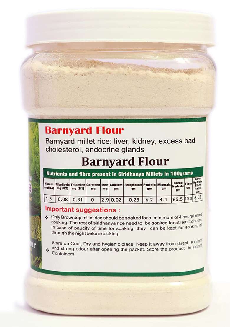 Hdc Siridhanya (Unpolished & Organic) Natural Barnyard Flour 900Gm Pack Of 1 - Indya