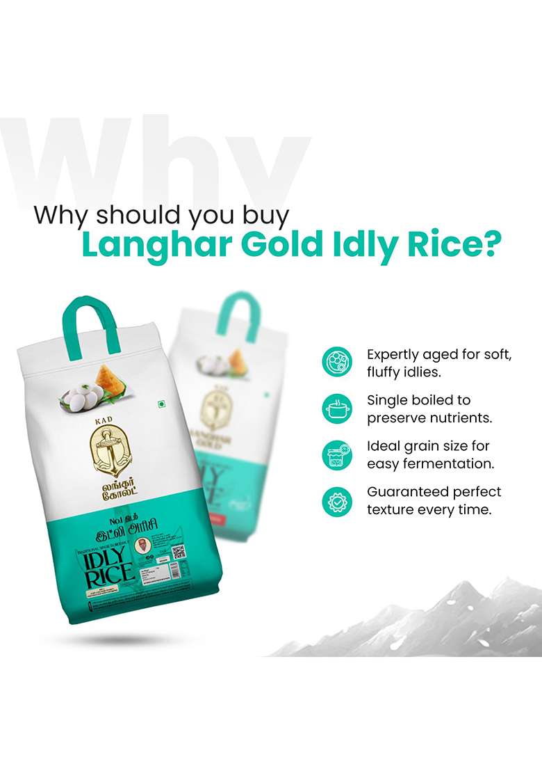 Langhar Gold - Premium Idly & Dosa Rice (5 Kg) - Indya