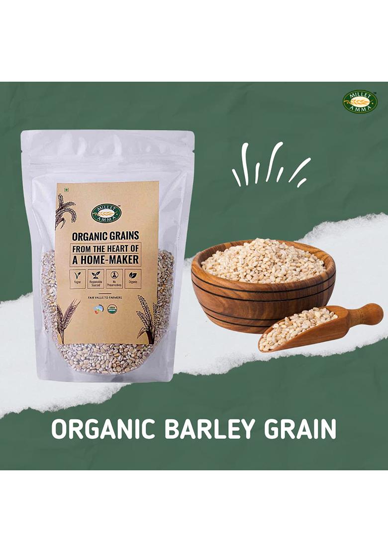 Millet Amma Organic Barley Grain 2Kg (500 Gm X 4 Pack)
