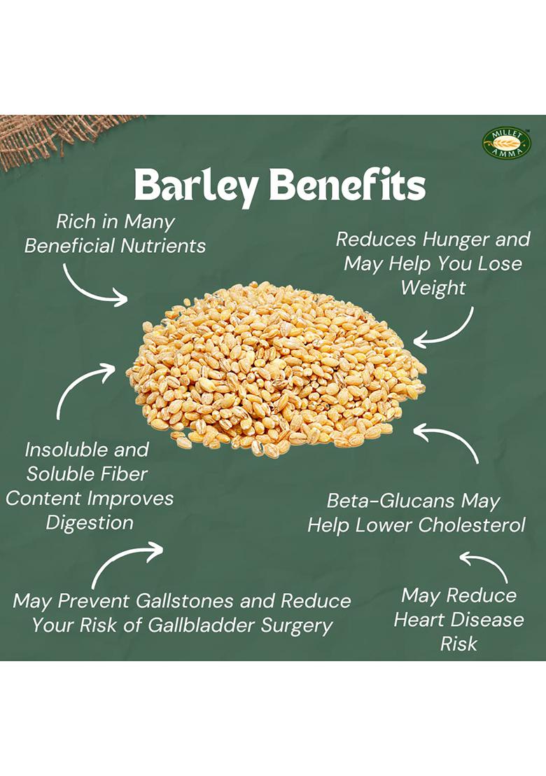 Millet Amma Organic Barley Grain 2Kg (500 Gm X 4 Pack)