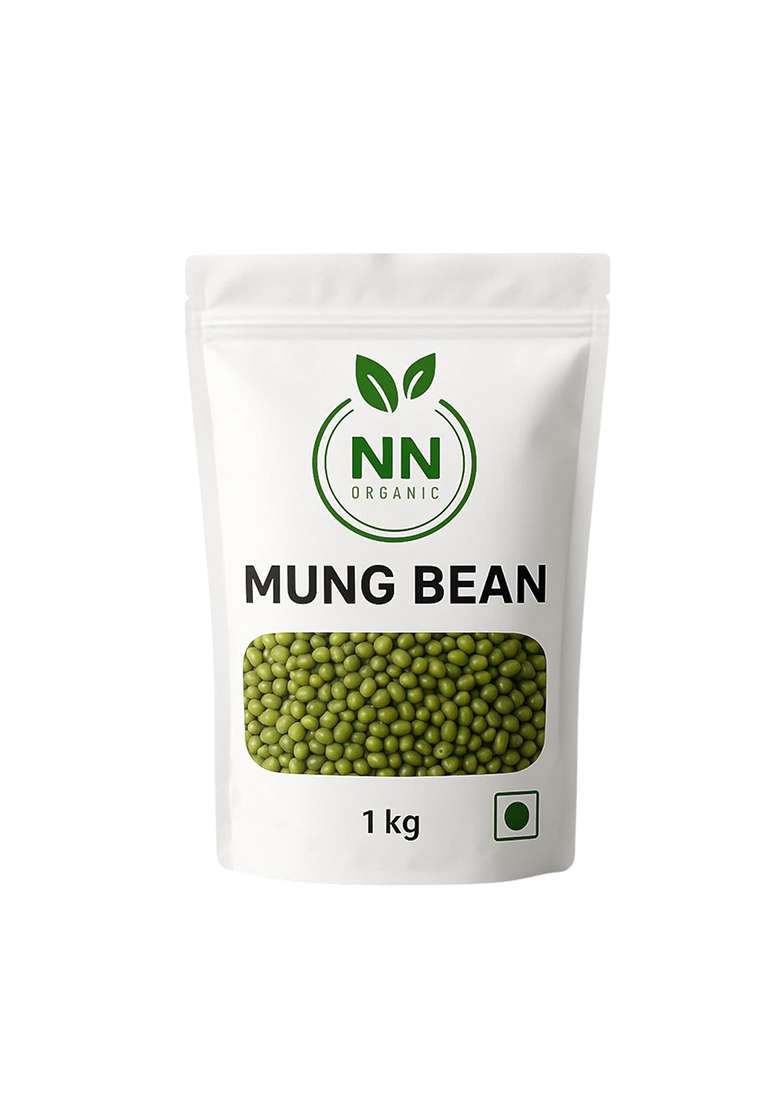 Nn Organic Mung Beans 1 Kg | Organic Green Sabut Moong | Protein Rich & Naturally Grown Green Gram Whole - Indya