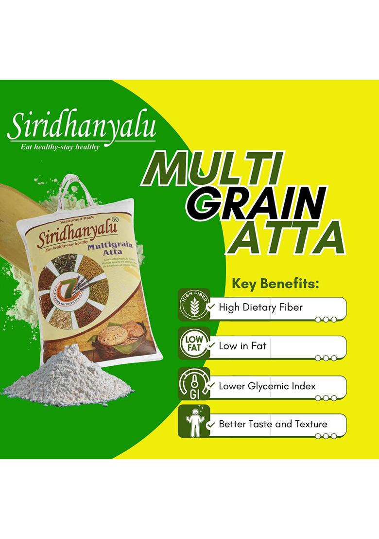 Siridhanyalu Multigrain Mixed Millet Flour (Atta) | Siridhanyalu Nature'S Super Foods Mixed Multi Millet Flour Multi Millet Powder Gwt 2.5Kg New Tech Rock-Hard Vacuumed Pack