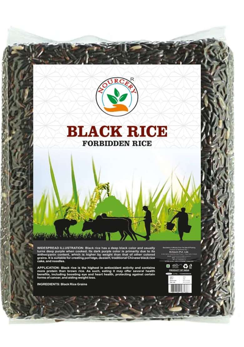 Nourcery Black Rice, 1Kg (Forbidden Rice) - Indya
