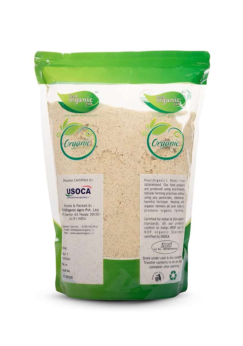 Pearl Organic Fresh Chana Sattu 500G | 100% Natural Roasted Black Chana Flour | High Protein & Fiber | Gluten Free, Vegan Superfood | Energy Booster Drink | Traditional Atta For Weight Management & Digestion - Indya