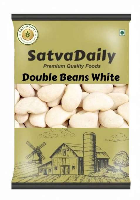 Satvadaily White Double Beans 800G Lima Beans | Double Butter Beans | Greek Giant Beans | Greek Gigante Bean - 100% Pure & Natural White Beans