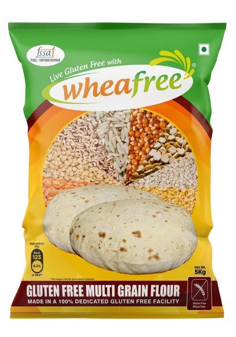Wheafree Multigrain Gluten Free Atta (5Kg) (Pack Of 1) | Soya Free | Lactose Free | Easy To Digest | Suitable For Celiacs | Healthy And Tasty | Vegetarian