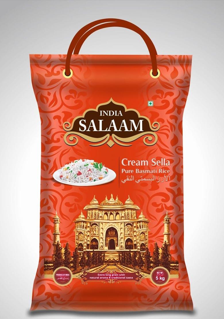 India Salaam Cream Sella Basmati Rice – 5 Kg | Premium Extra Long Grain, Aged & Parboiled | Ideal For Biryani, Pulao & Daily Meals