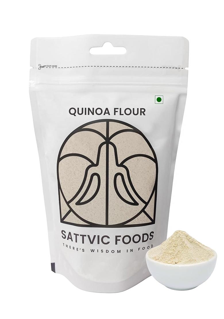 Sattvic Foods Quinoa Flour (250 G) | Certified Organic, Stone Ground, Gluten-Free & Triple-Washed Quinoa | Complete Protein With 9 Essential Amino Acids | Ideal For Parathas, Baking, Pancakes