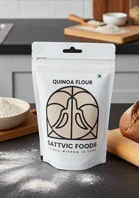 Sattvic Foods Quinoa Flour (250 G) | Certified Organic, Stone Ground, Gluten-Free & Triple-Washed Quinoa | Complete Protein With 9 Essential Amino Acids | Ideal For Parathas, Baking, Pancakes