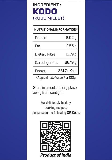 Avani'S Kodo Millet Unpolished 1Kg Each (Pack Of 2) | Kodri Naturals | Grains Kodra/Varagu/Arikelu/Hark Native Low Gi Millet Rice, High Protein & 100% More Fibre Than Rice