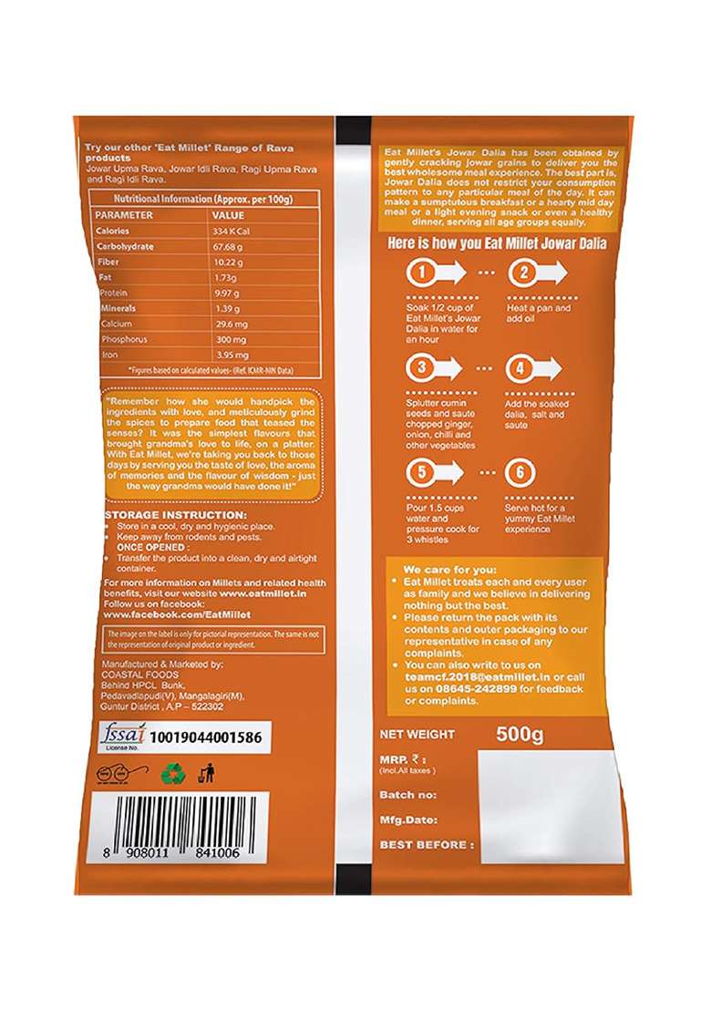 Eat Millet Jowar Dalia 500G (Pk Of 3) - Indya